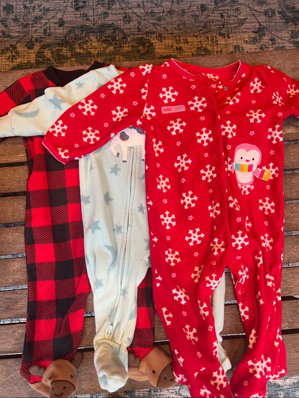 3 Carter's Footed One-Piece Pajamas 6 months